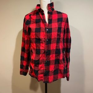 Old Navy Red Black Plaid Flannel